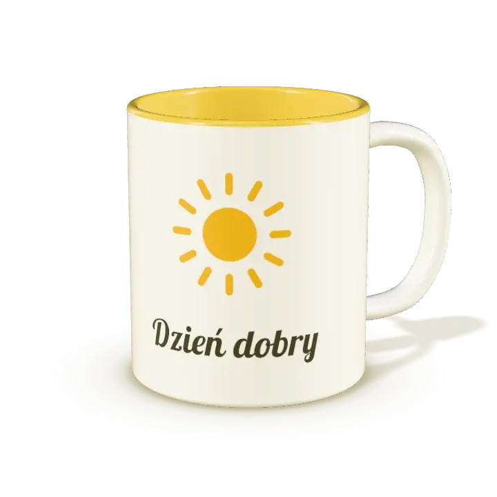 Kubek z wzorem: Na dzień dobry